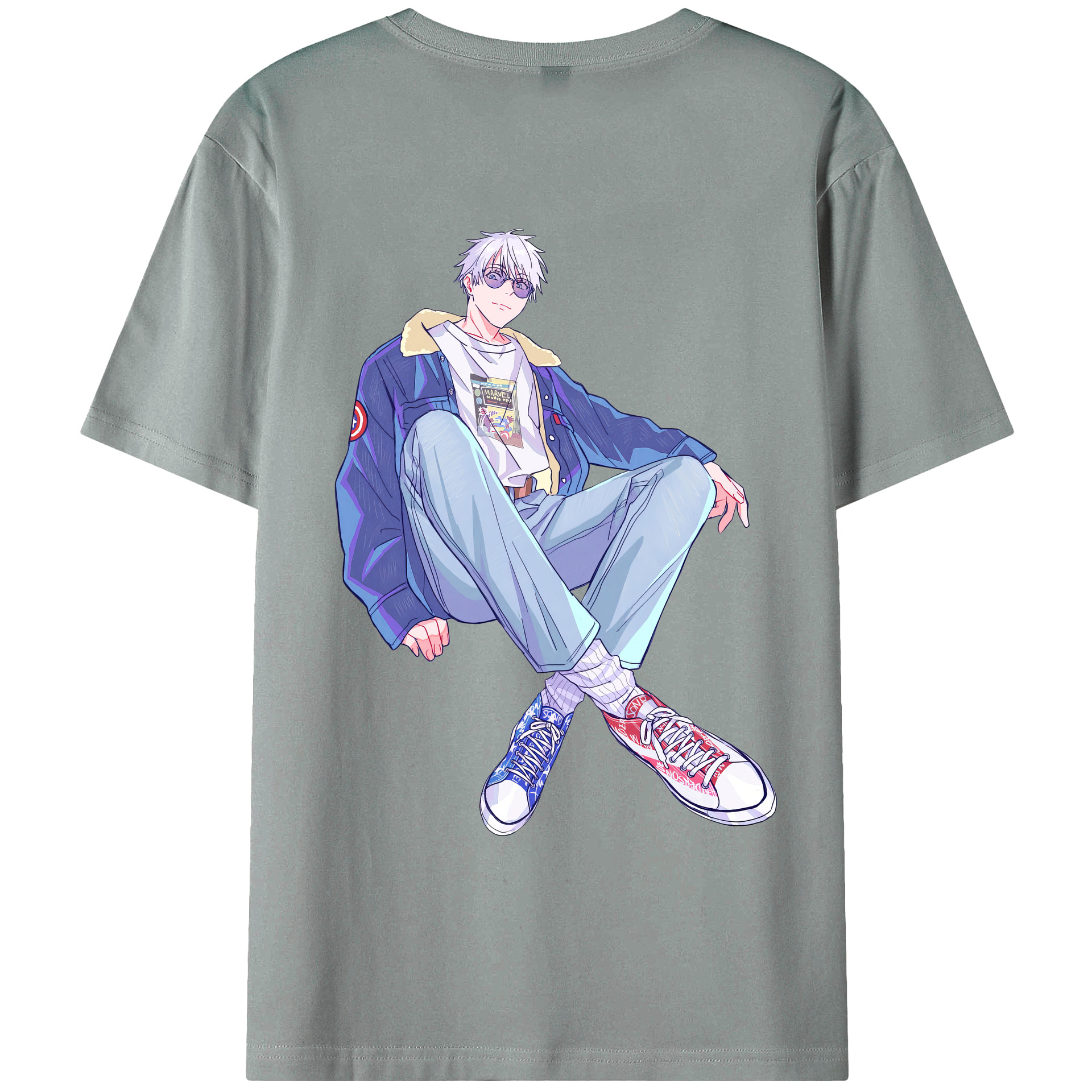 （画像用） 呪術廻戦 Jujutsu Kaisen 綿100％ メンズ半袖Tシャツ（バックプリント） 通気性